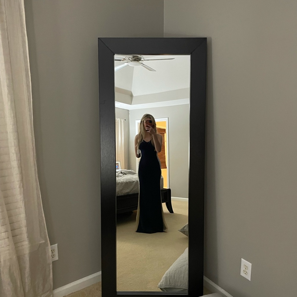 Camille La Vie Navy and Gold Prom Dress